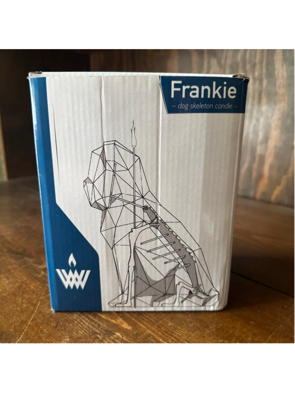 Wick Works “Frankie” Geometric Dog Skeleton Reveal Candle - Picture 5 of 6
